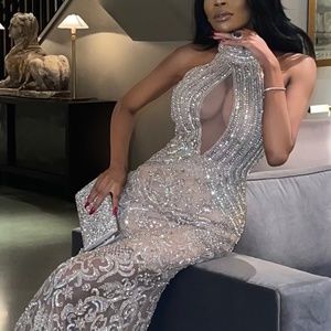 Crystal beaded gown